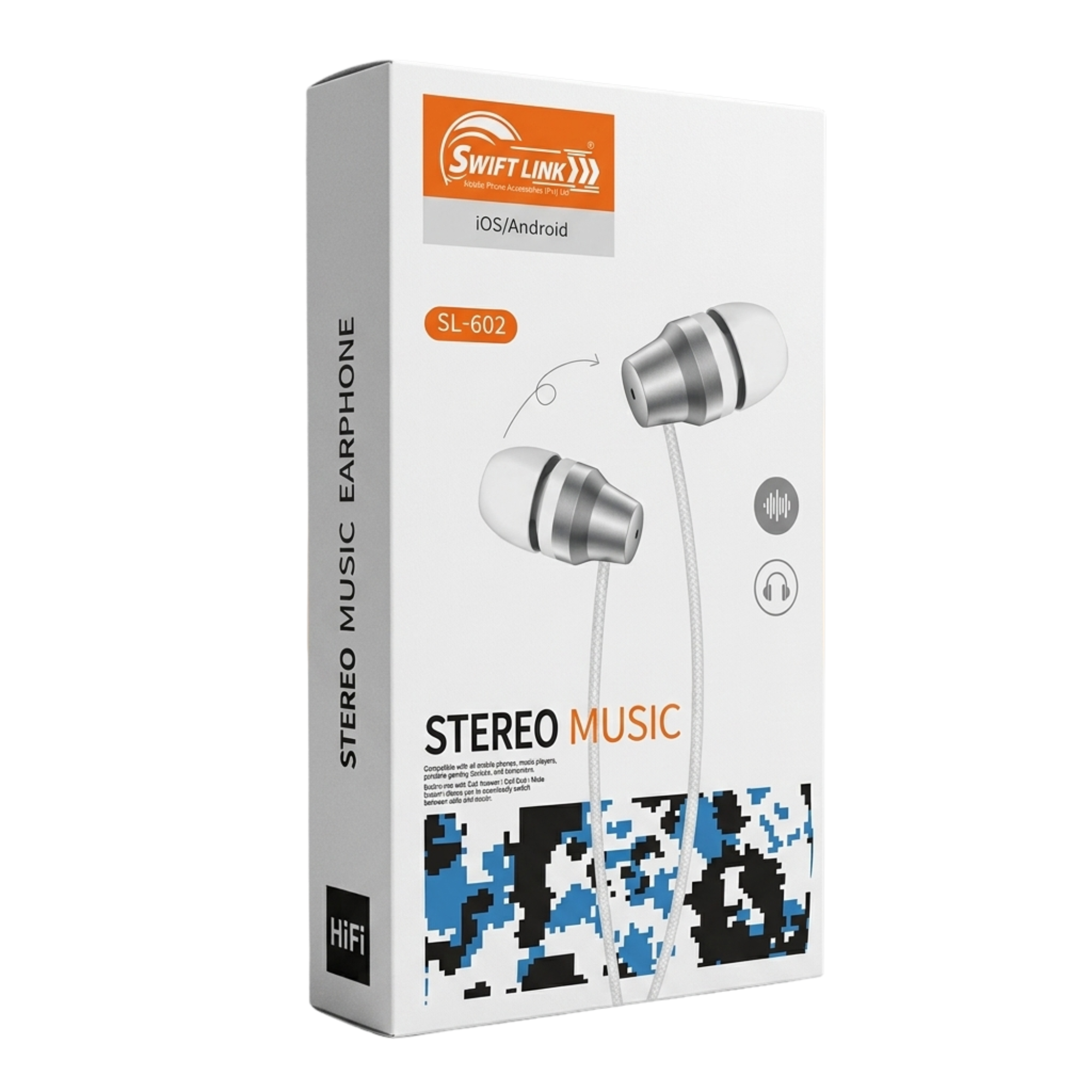 Swift Link SL-602 Stereo Music Earphones | Premium Wired Earbuds with Clear Sound