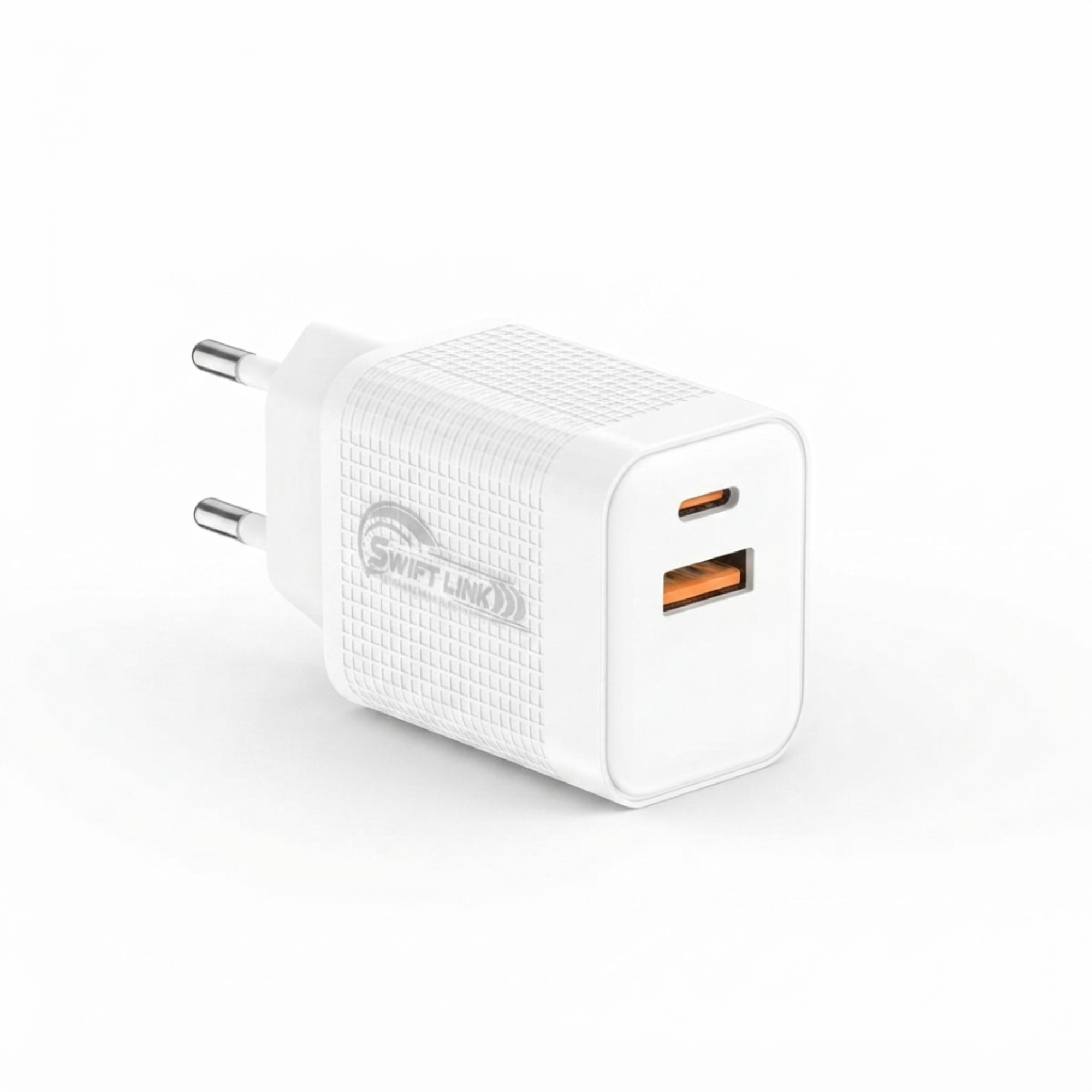 SwiftLink 25W Super Fast Charger | USB-C + USB-A Dual Port Fast Charging Wall Adapter | PD 3.0 & QC 3.0 | White