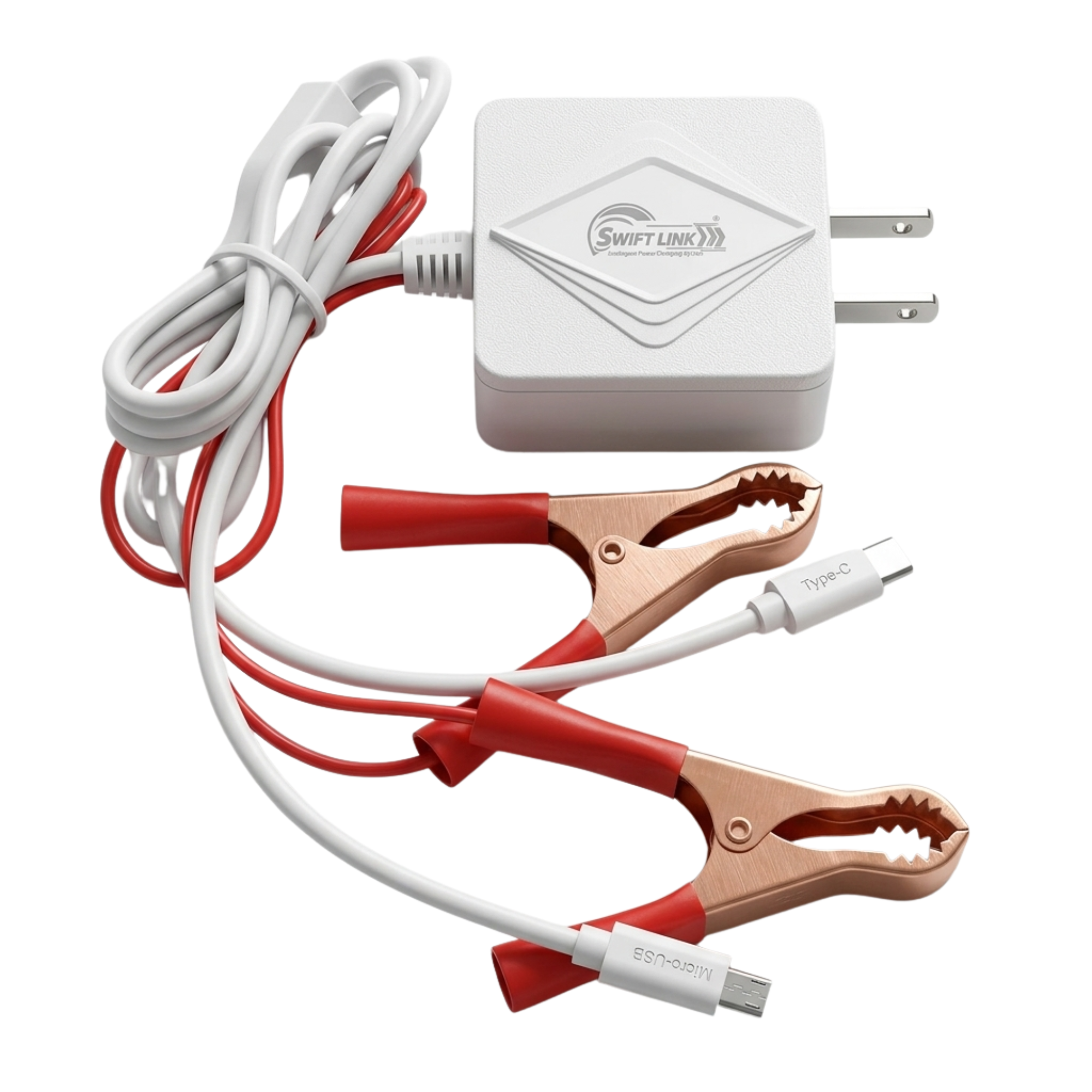 SwiftLink SL-443 2.4A 3 USB DC Clip Fast Charger | Battery Powered Car & Motorcycle Emergency Charger