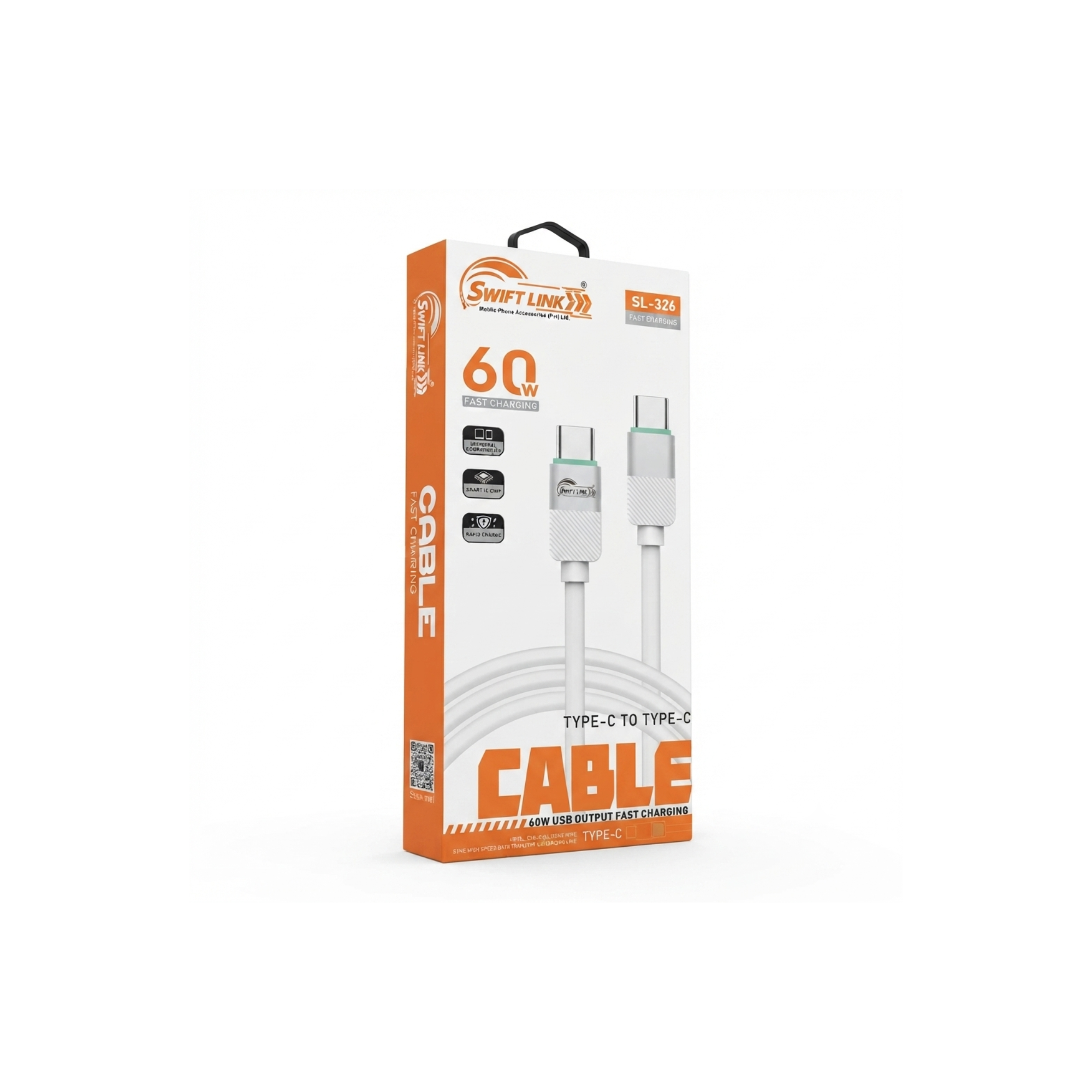 Swift Link SL326 Type-C to Type-C 60W Fast Charging Data Cable – 1 Meter | USB-C PD Charging & High-Speed Data Sync