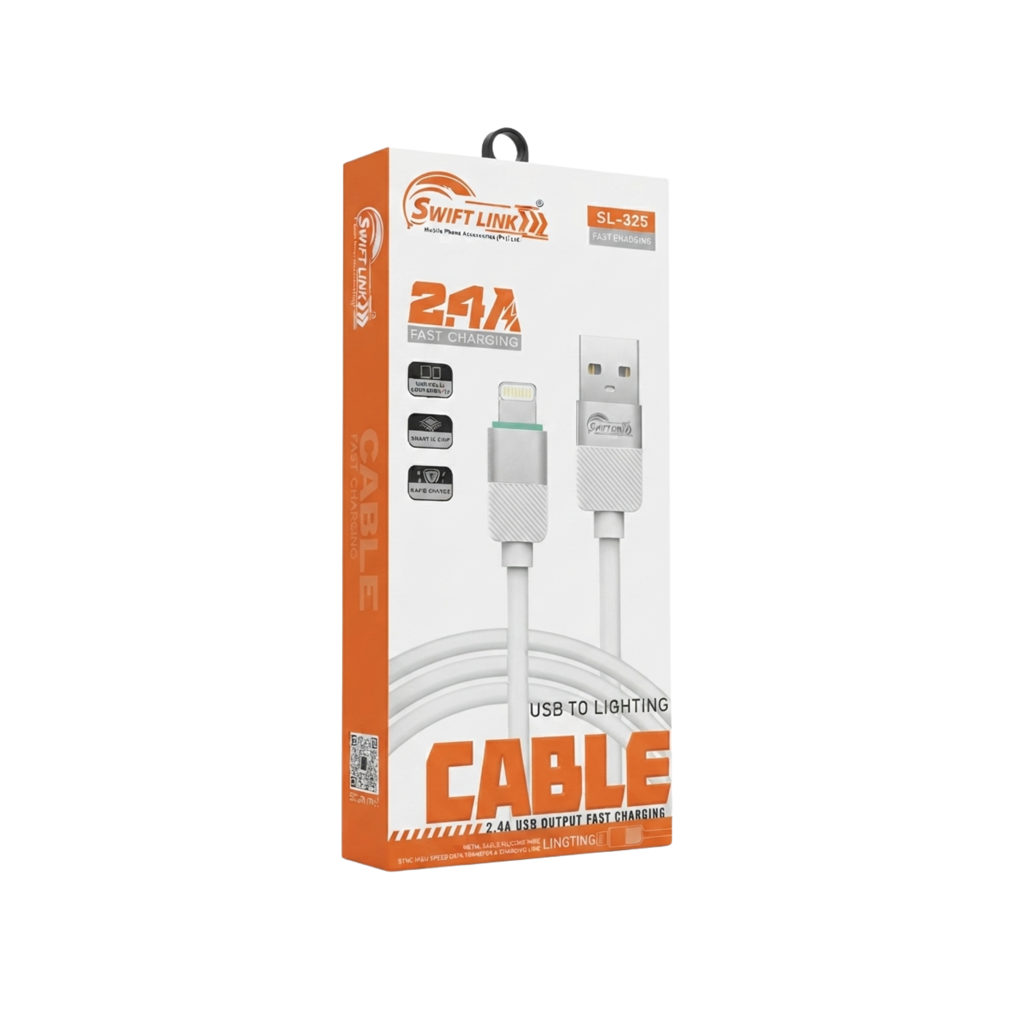 Swift Link SL325 USB to Lightning 2.4A Fast Charging Data Cable – 1 Meter | iPhone & iPad Charging Cable