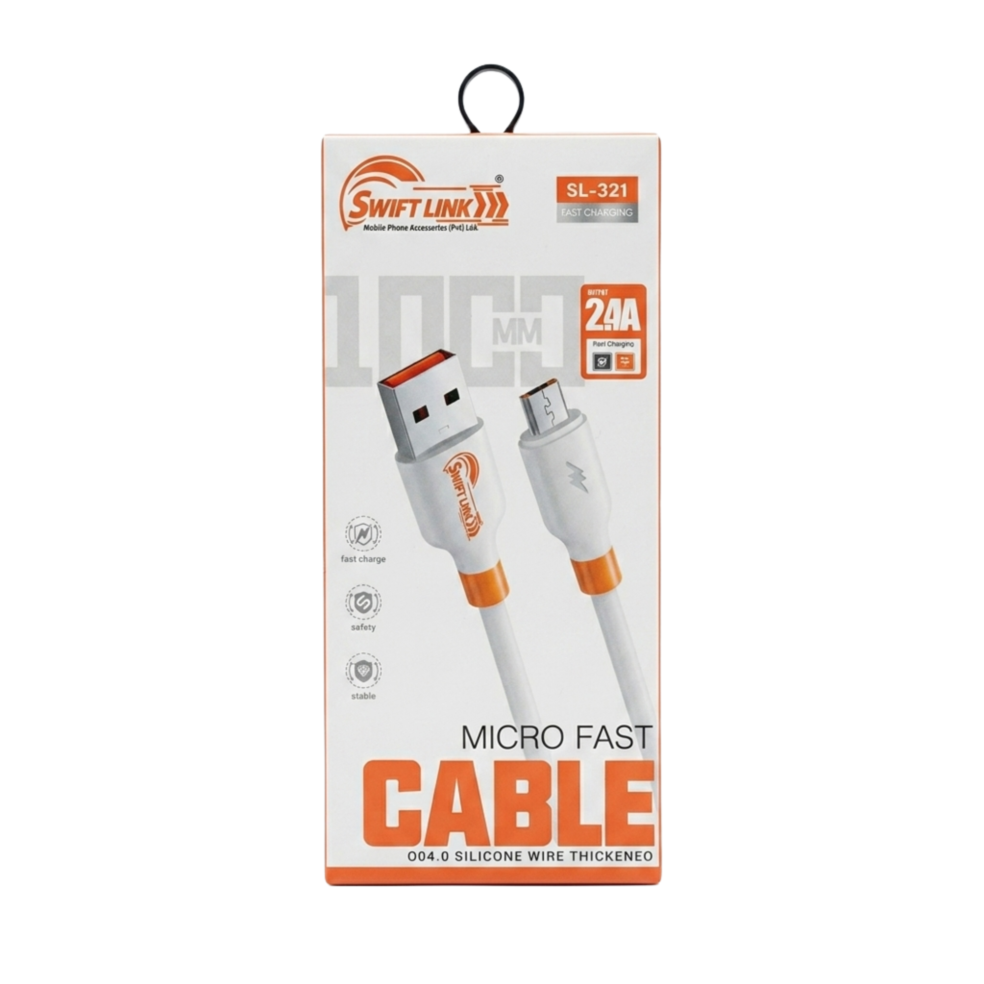 Swift Link SL-321 Micro USB Fast Charging Cable 2.4A Data Cable 1 Meter