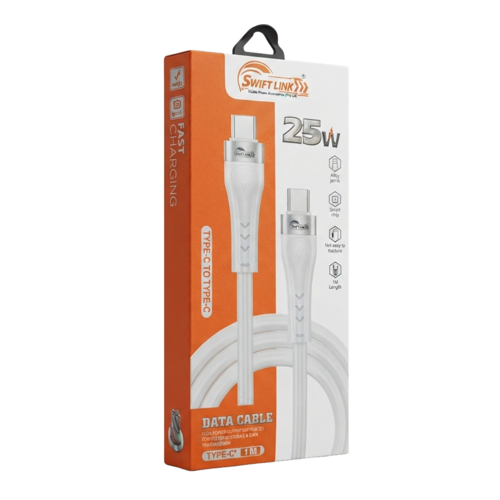 Swift Link 303 Type-C to Type-C 25W Fast Charging Data Cable - 1 Meter | High-Speed Charging & Data Sync