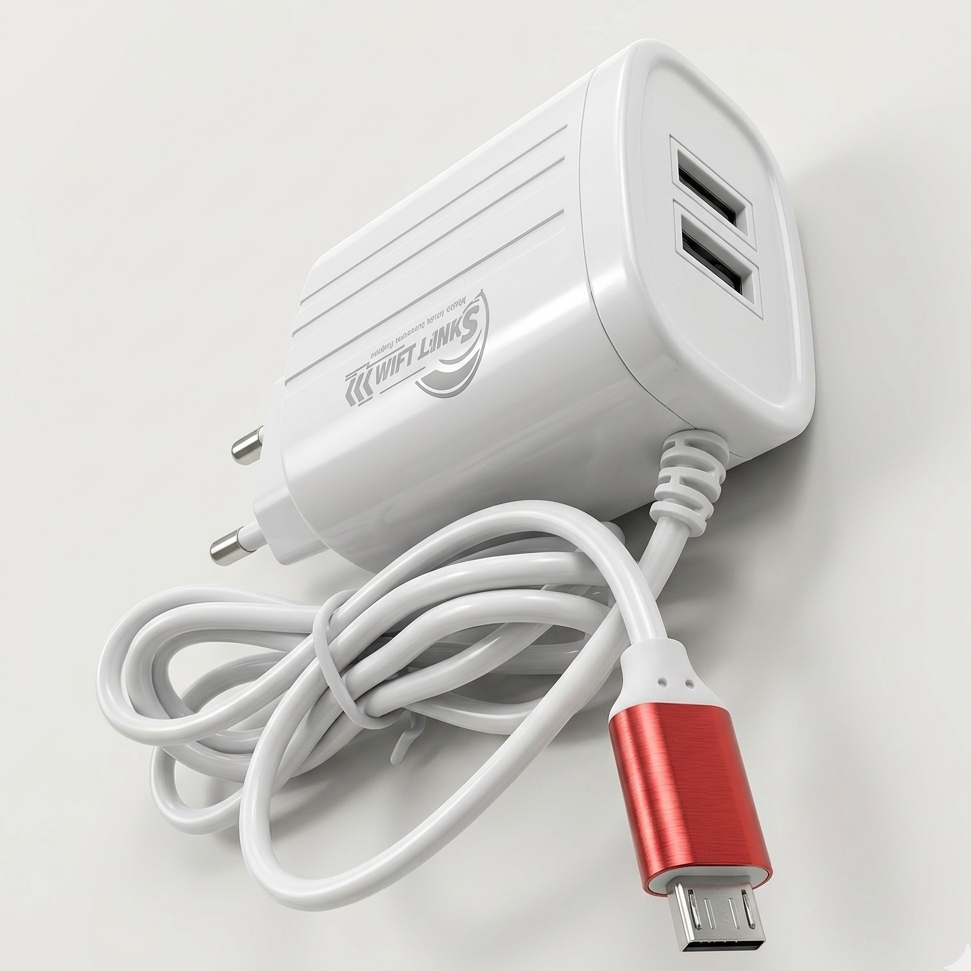 SwiftLink SL-423 3.1A Dual USB Fast Charger | Safe & Efficient Mobile Charging Adapter