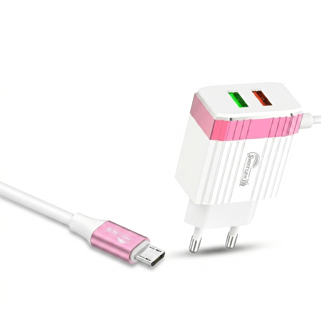SwiftLink SL402 20W Fast Charger Dual USB Wall Adapter | Smart Chip Protection | Fast Charging Charger